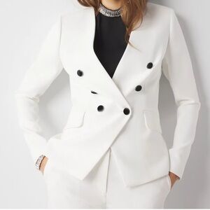 White House Black Market Ivory Double-Breasted Blazer